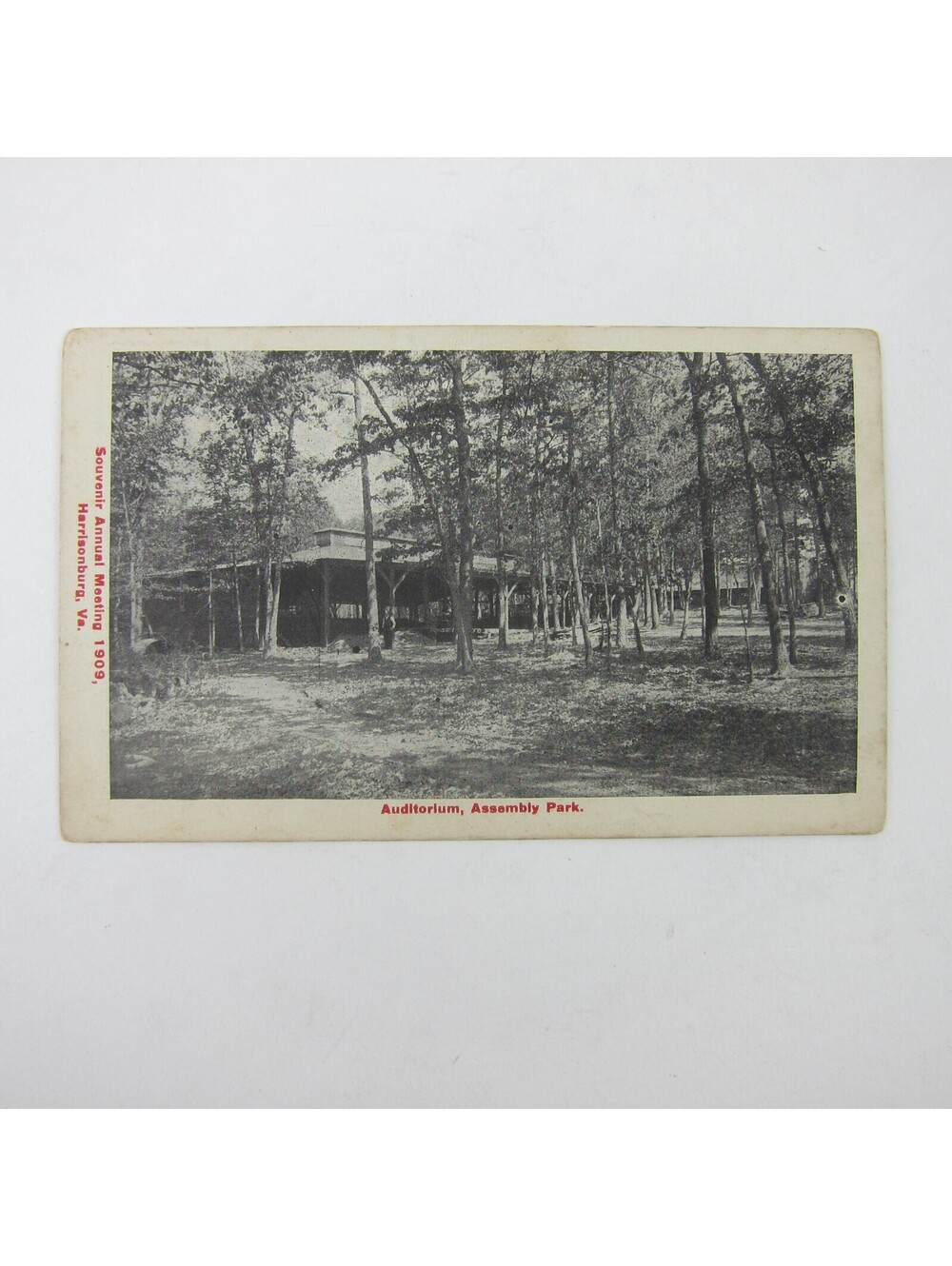 Postcard Harrisonburg Virginia Auditorium Assembly Park 1909 Annual Meeting RARE
